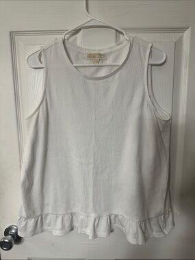 MICHAEL Michael Kors White Textured Sleeveless Knit Top
